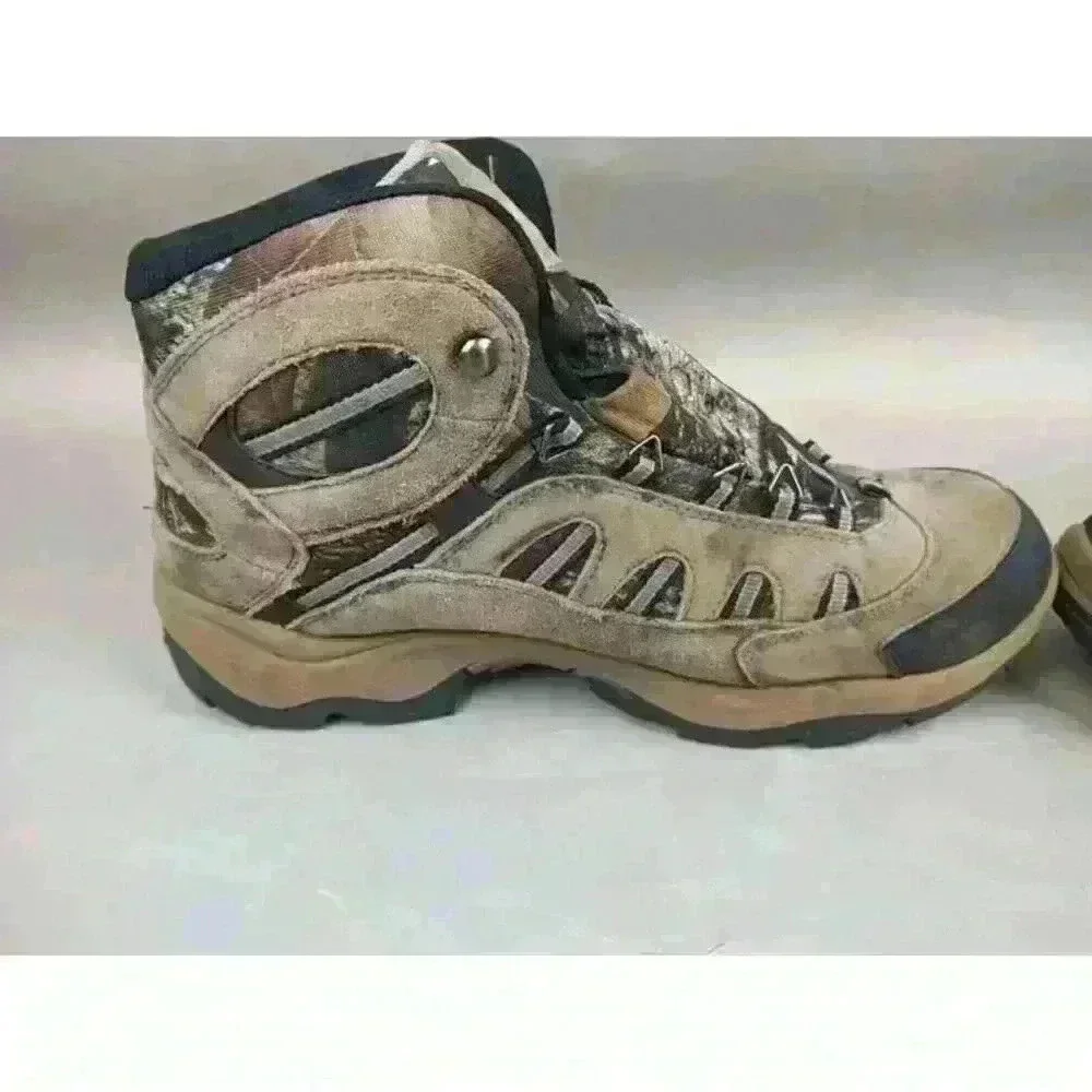 Hi-Tec Bandera‎ Mid Waterproof Hiking Boots Suede Leather Tan Mens 14 New Laces